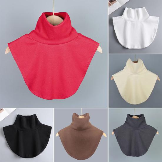 Women Fake Collar Solid Color Easy to Wash Comfortable False Collar Thickened Soft Scarf Collar Versatile Clothing Accessory