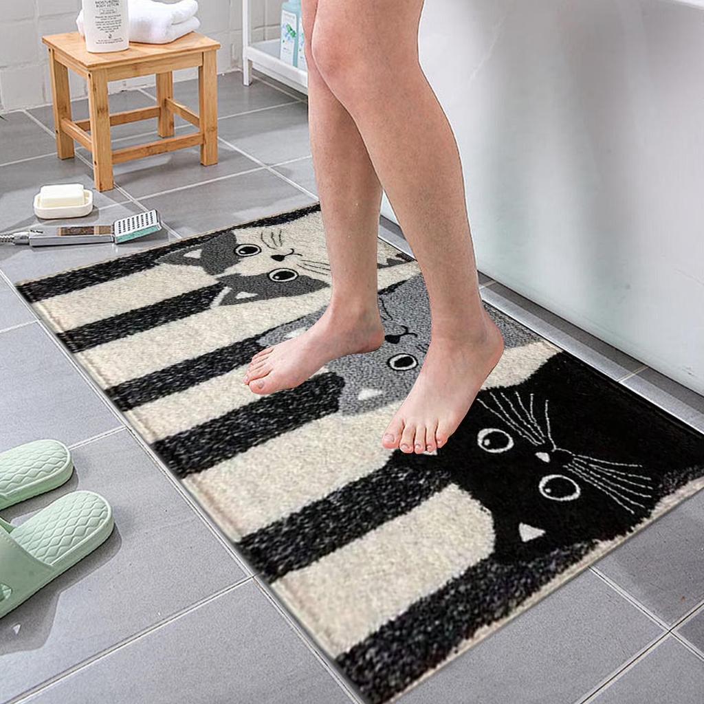 Faux Cashmere Floor Mat Bathroom Water-Absorbing Non- Mat Bedroom Bedside Rug Entrance Door Mat