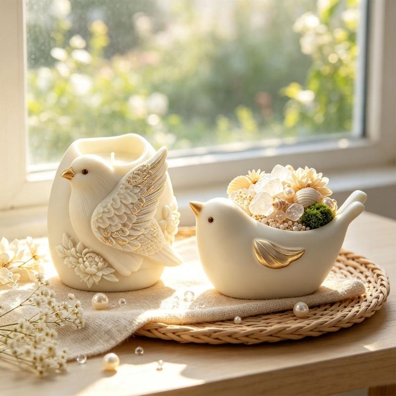 DIY Bird Container Molds for Casting Projects, Open-Top Flexible Craft Tool for Decorative Home Display Work for Projects