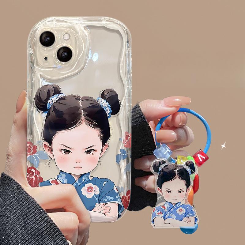 Anhänger im chinesischen Stil für Mädchen, passend für Apple 15 Handyhülle Iphone14/13 Transparentes Silikon 12 Niedlich Xs Rundumschutz 7