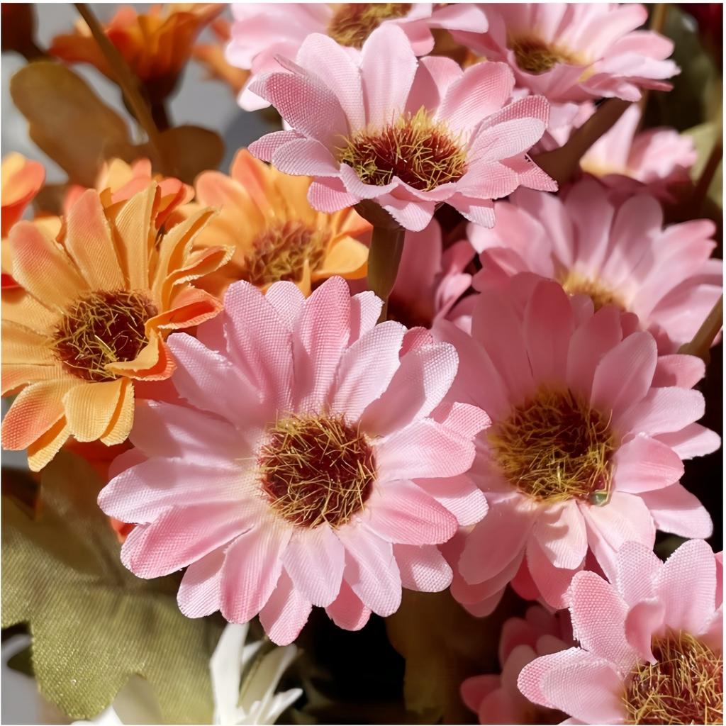 1/3PCS Artificial Silk Gerbera Daisy Flowers Bulk Realistic Fake Floral- for Outdoor Home Indoor Garden Porch -Decor