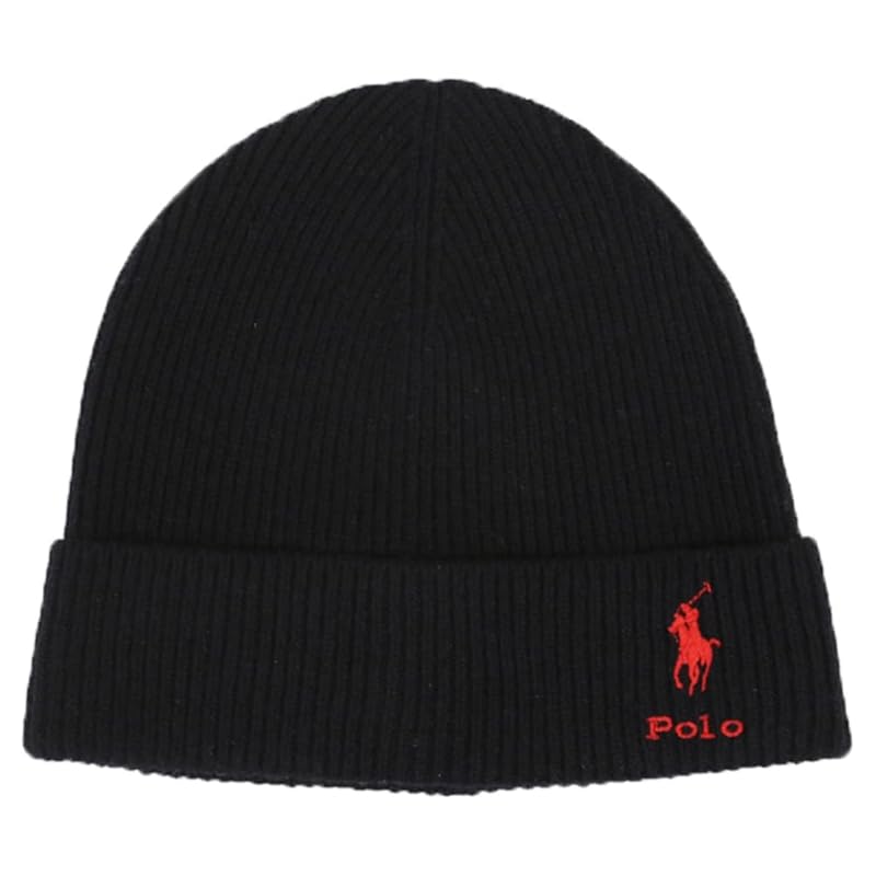 

(Polo Ralph Lauren) men s ladies pony embroidery wool/nylon/rayon knit cap knit hat 01080112-BLACK [product]