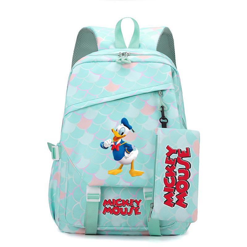 3 Piece School Backpack Set for Students Large Capacity Oxford Cloth Schoolbag with Shoulder Strap and Pencil Case