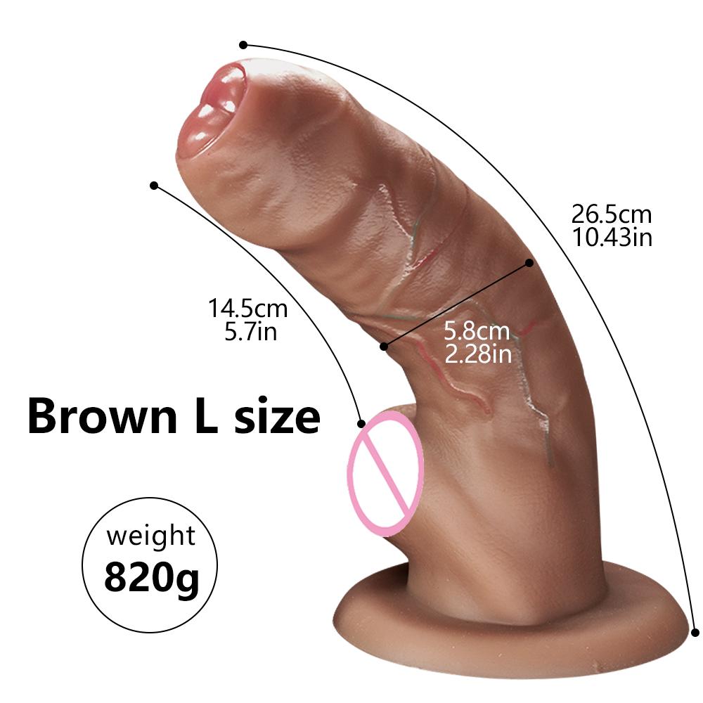 Soft Feeling Realistic Dildo Penis Black Brown Large Glans Simulated Medical Silicone Adult Sex Toy for Women Masturbators 18+