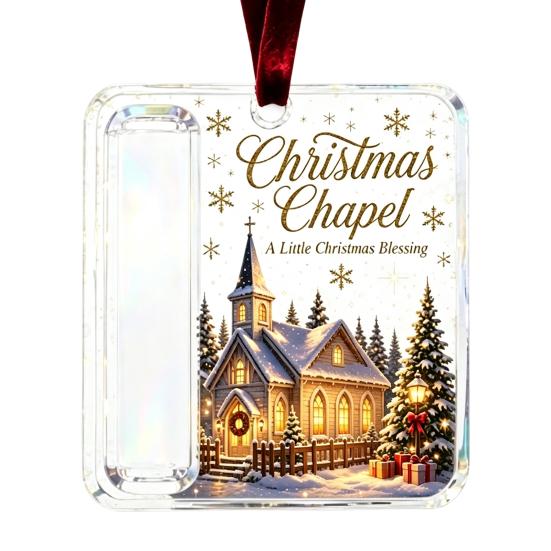 Decorative Cash Holder for Christmas Acrylic Money Ornament, Gift Hanging Decor with Ornament Tree Festive Pattern, Pendant Surprise Giving,