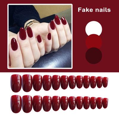 24 szt. Sztuczne paznokcie jasny kolor mieszany rozmiar ultracienkie nieszkodliwe DIY Manicure Full Cover naciśnij na końcówki do paznokci z zestawem kleju