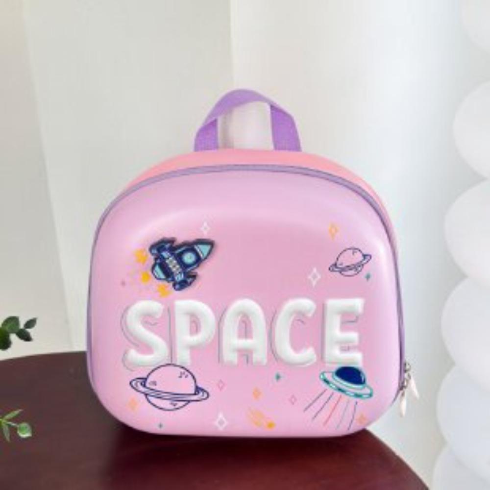 Children s backpack kindergarten schoolbag cute trendy cool letter spaceship cartoon 3D three-dimensional pressure shell bag 26*9*24