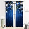Set Of 2 Christmas Curtains Blue Balls Polyester Printed Home Decoration Room Curtain Made