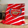 Red Blanket Set with Arsenal Logo Designed Flannel Blanket for Bedroom, Living Room, Sofa, and Nap