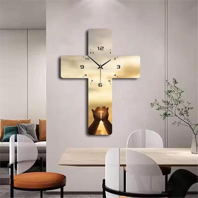 Large Modern Wooden Wall Clock with Battery