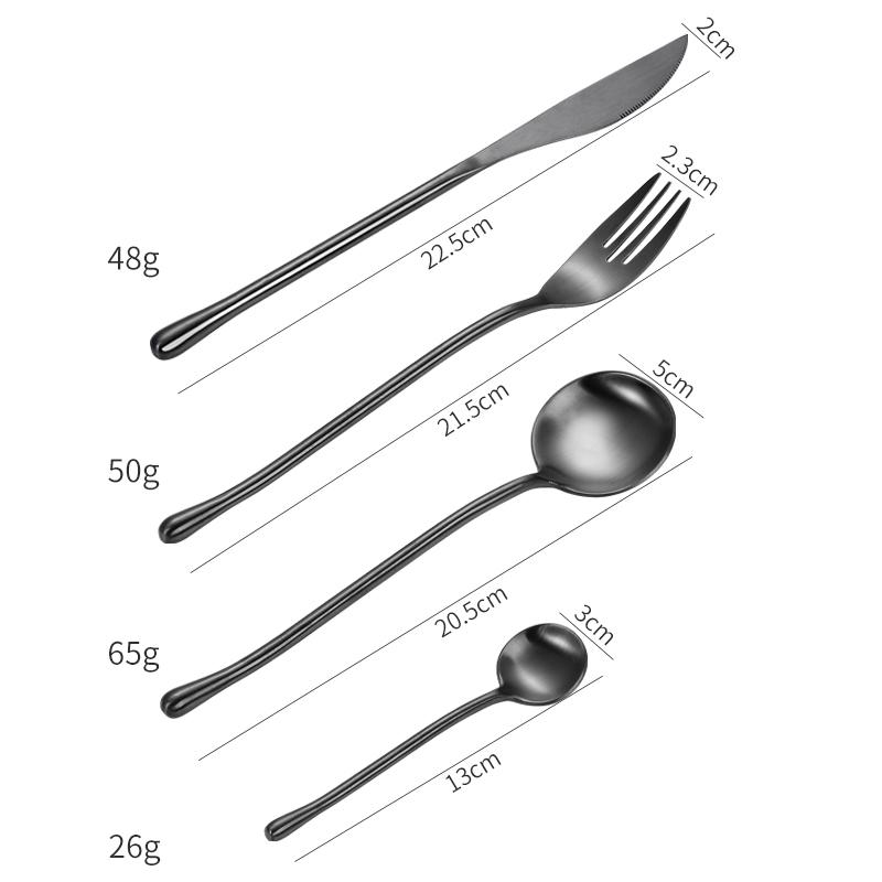 4 ks Matné leštěné 18/10 nerezové příbory Příbory Sada příborů Svatební nádobí Nůž Lžíce Vidlička Sada příborů