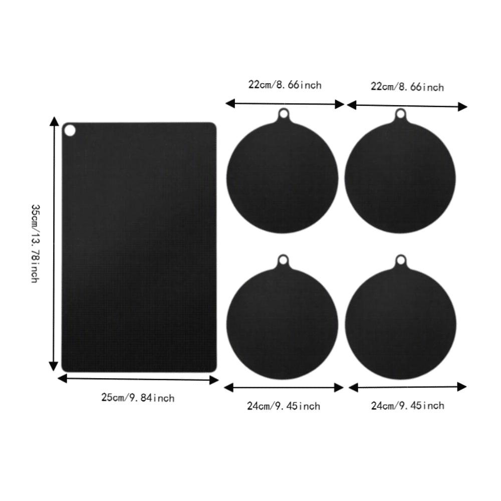 5PCS Round Heat Insulated Pad Black Scratch Proof Pad Cook Top Non Slip Pad Stove Top Protection