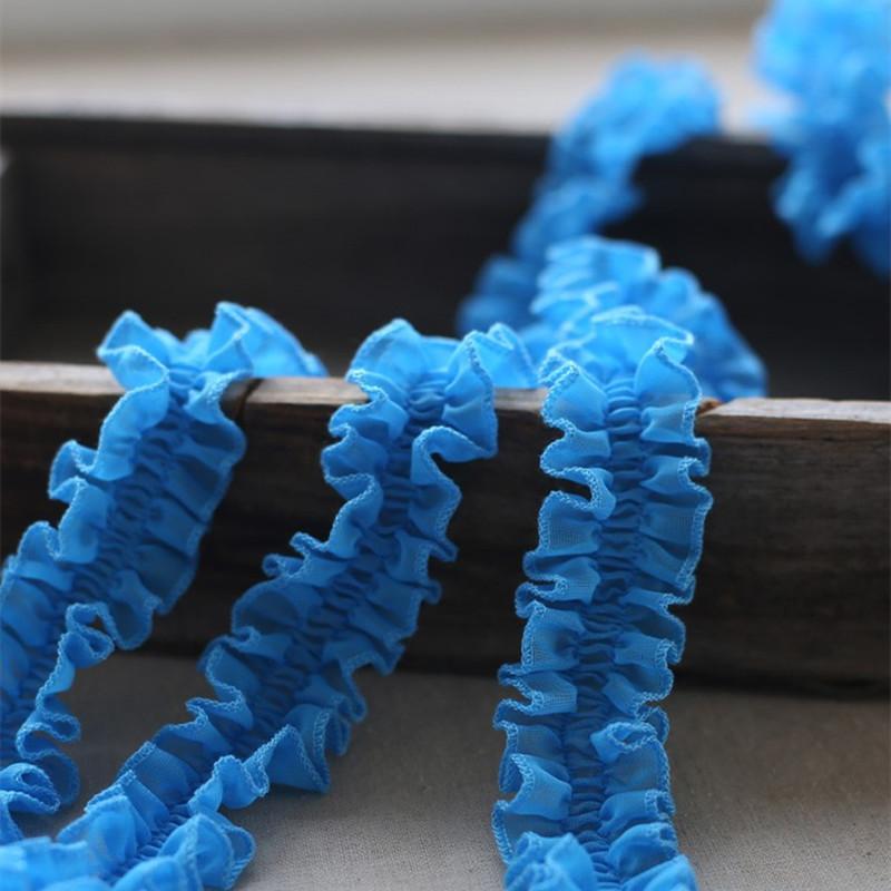 Bright Cartoon Color Chiffon Center Pleated Lace Ribbon DIY Children's Clothing Skirt Headband Headgear Hat Handcraft Materials