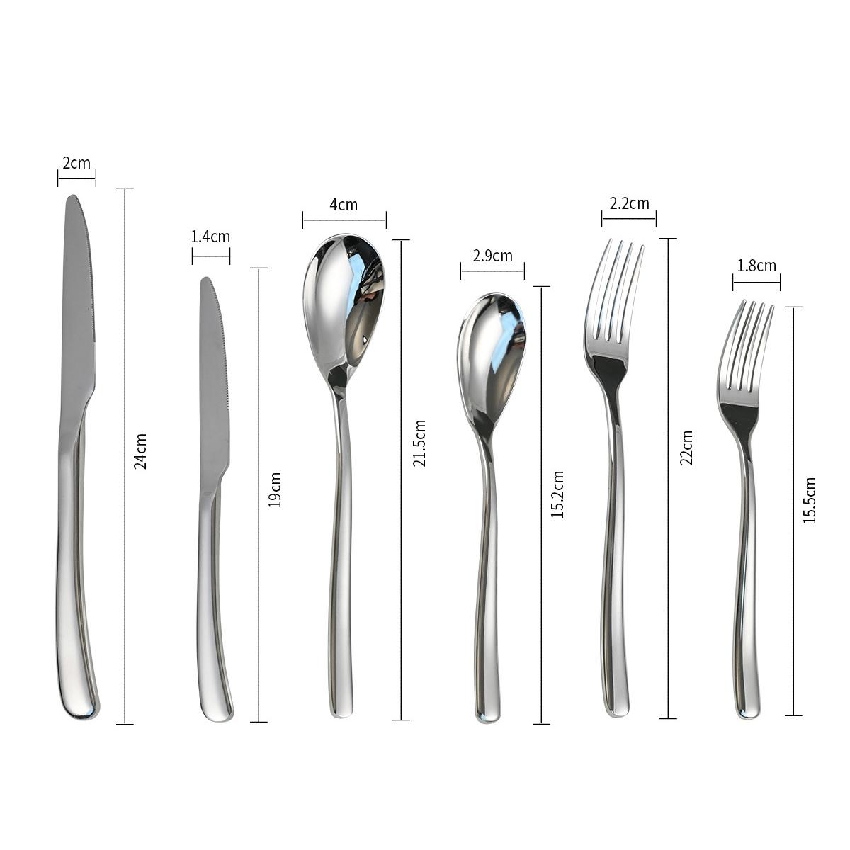 

304 stainless steel tableware French knife, fork and spoon set Hotel Western food thickened steak knife, fork and spoon