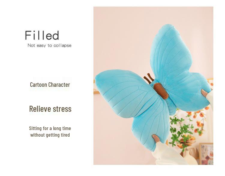Butterfly Hug Pillow Plush Toy: Girlish Heart Backrest Cushion for Home or Office