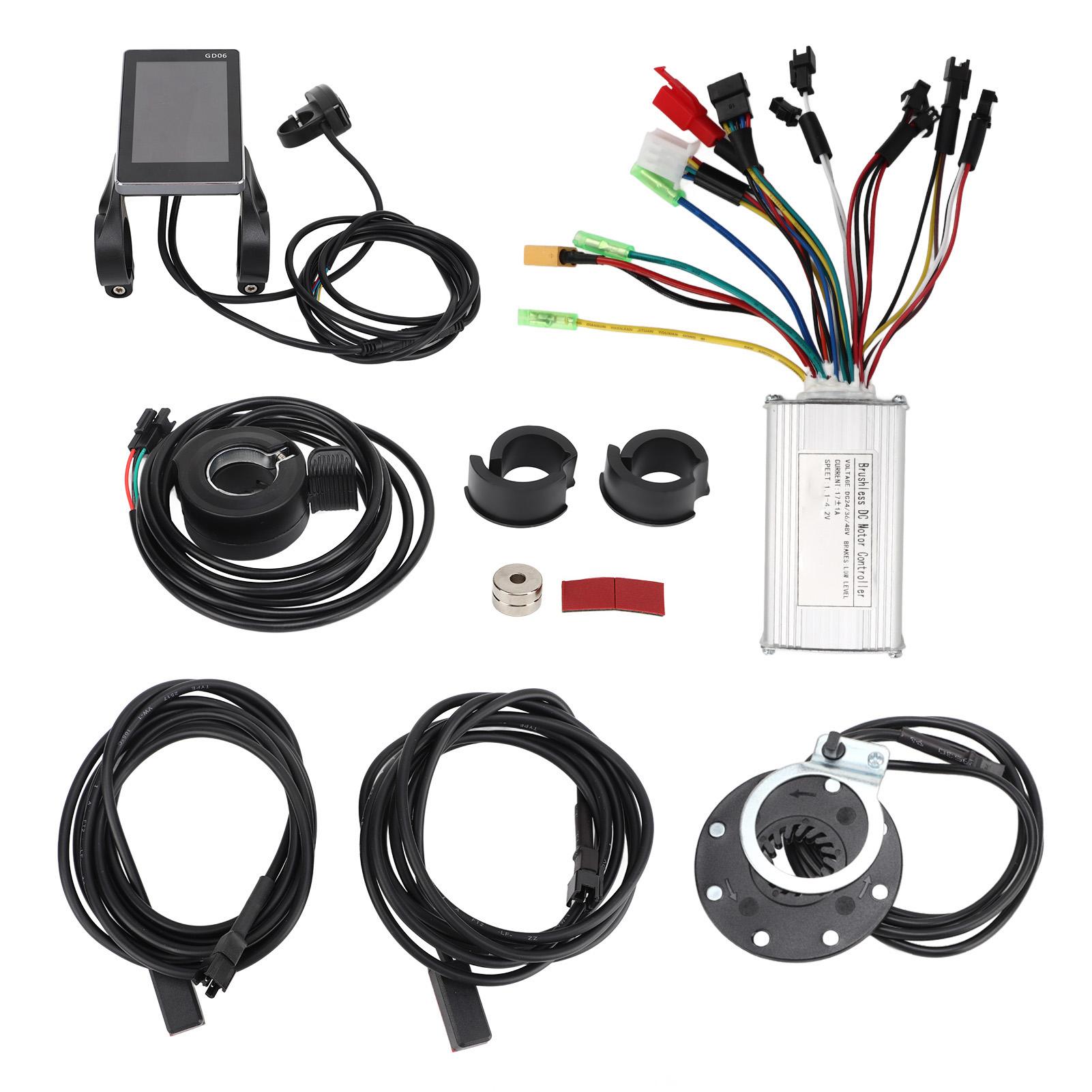 

Електричний велосипед Комплект для переобладнання 17A Трирежимний контролер GD06 Дисплей Безколекторний двигун Комплект контролера для двигуна 250 Вт 350 Вт