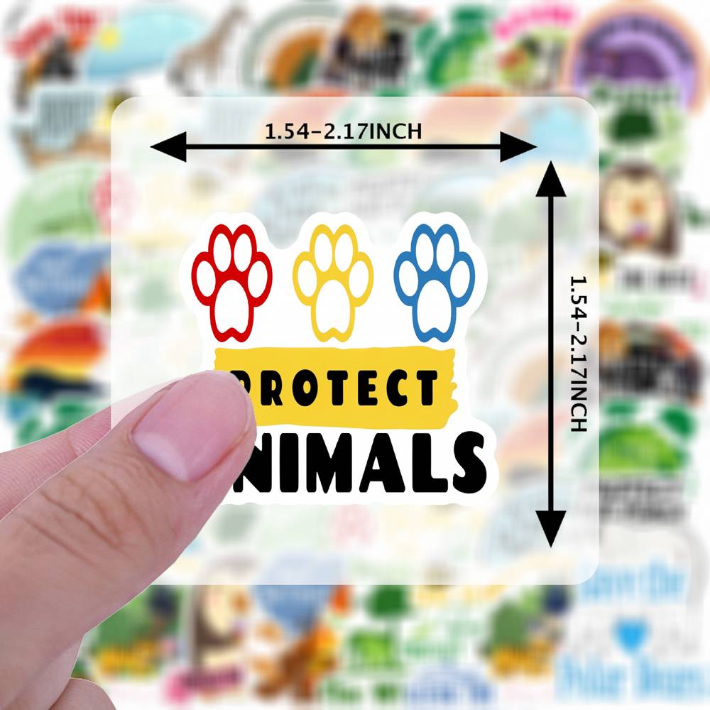 35pcs-50pcs Motivational Wildlife  Stickers Whimsical Animal Conservation  Stickers  Stationery Stickers