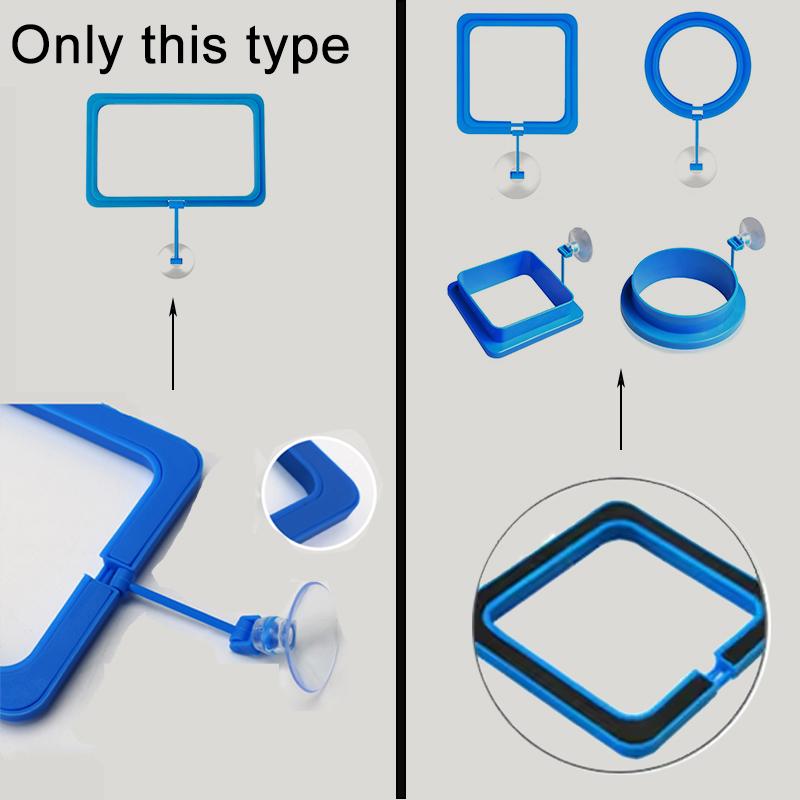Aquarium Fish Feeding Ring Fish Tank Blue Floating Station Food Tray Feeder Prevent Food Dispersion Fish Pinch with Suction Cup