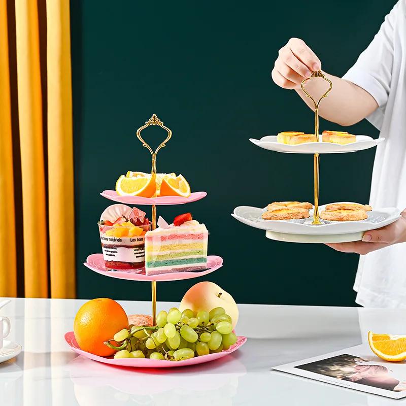 Detachable Cake Stand European Style 3 Tier Pastry Cupcake Fruit Plate Serving Dessert Holder Wedding Party Home Decor