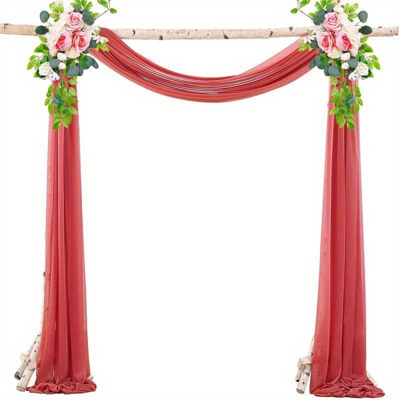 1Pc Wedding Chiffon Yarn Forest Lawn Outdoor Arch Decoration Drape