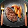 304 Stainless Steel Cutlery Sapele Wood Handle Western-style Knife, Fork and Spoon Simple Cutlery Four Sets