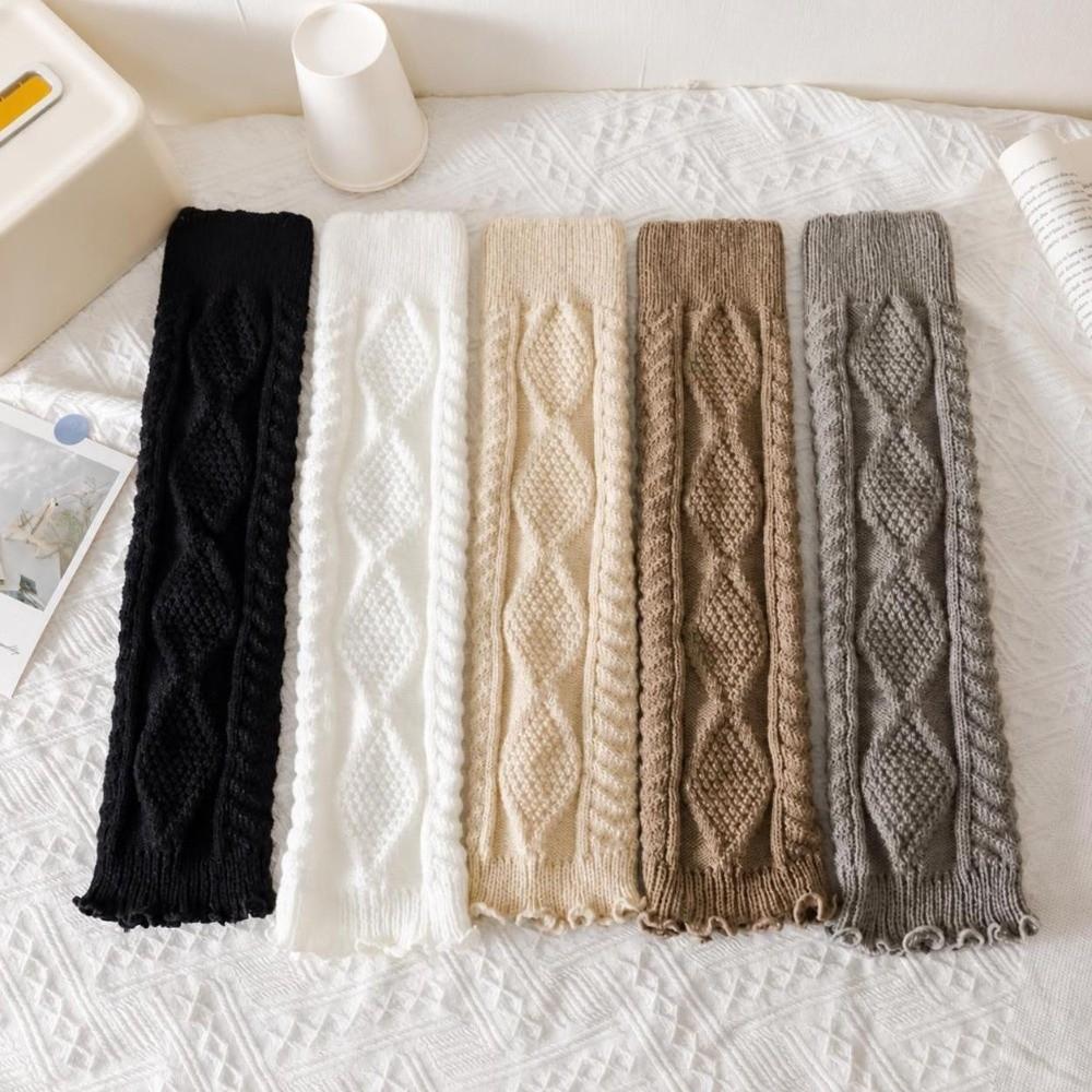 Knitted Knee Socks Solid Color Foot Cover Socks JK Style Knee Sleeves  Winter Season