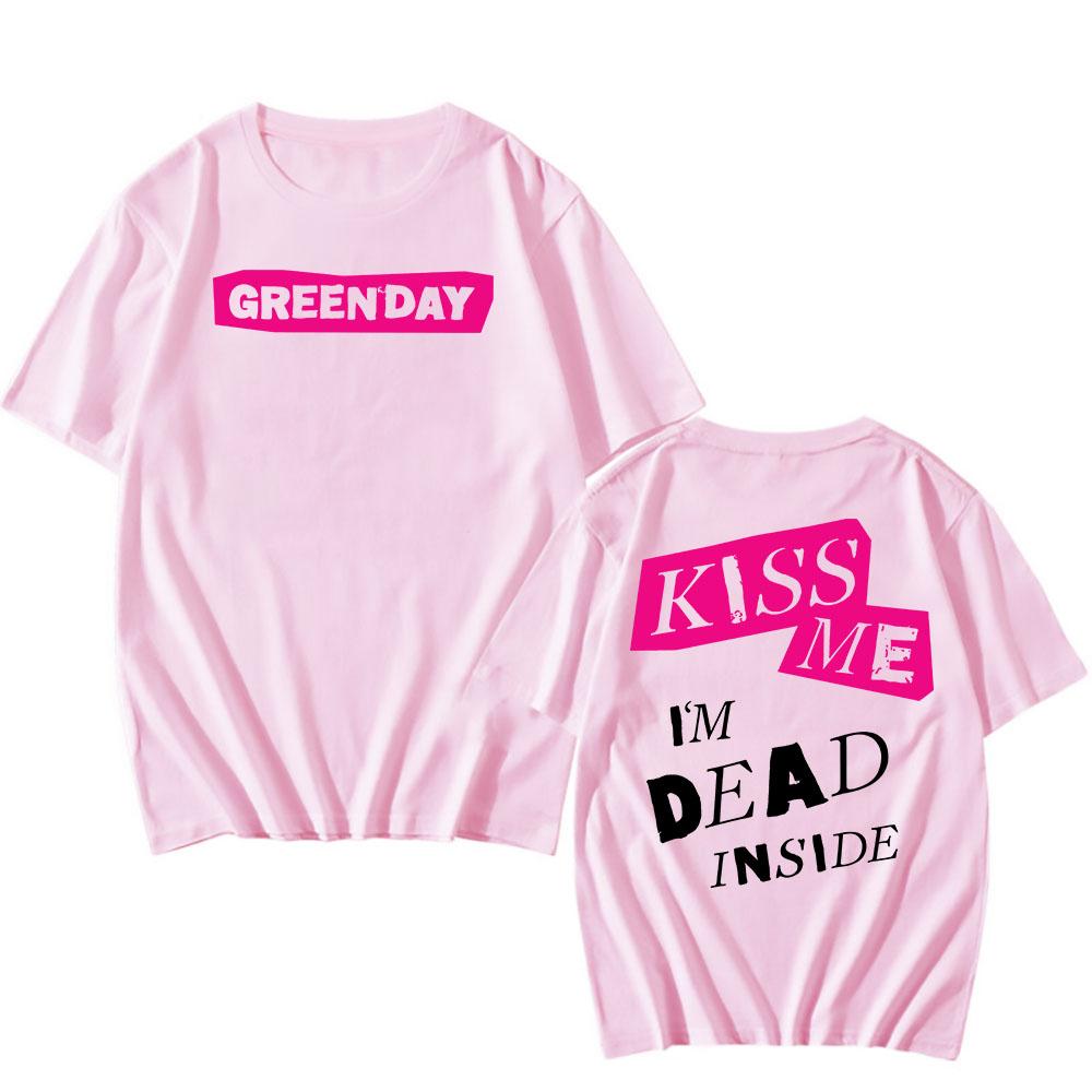 Kiss Me I'm Dead T-Shirt Green Day Saviors Album Graphic Tshirts Short Sleeve Cotton Unisex Streetwear Hip Hop T Shirt Print
