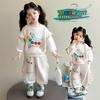 Koreanisches Cartoon-Sweatshirt für Mädchen, zweiteiliges Set für Frühling und Herbst