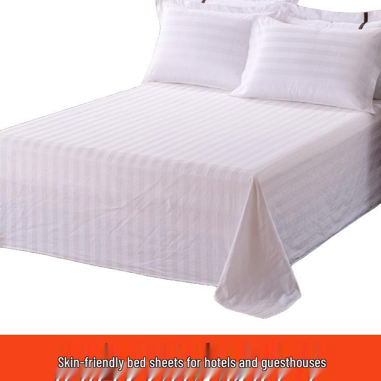 Star Hotel White Cotton Sateen Stripe Pillowcase - Ideal for Beauty Salons, Spas, and B&Bs.