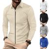 Jacket Cardigan Men's Autumn New Zipper Jacket Casual Men's Long Sleeve Lapel Waffle Jacket