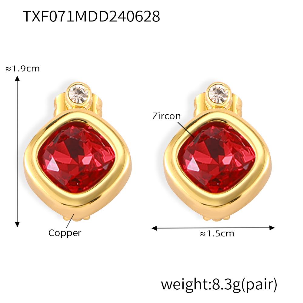 Chic Style Jewelry Set with Interchangeable Zircon - Unique Copper Design