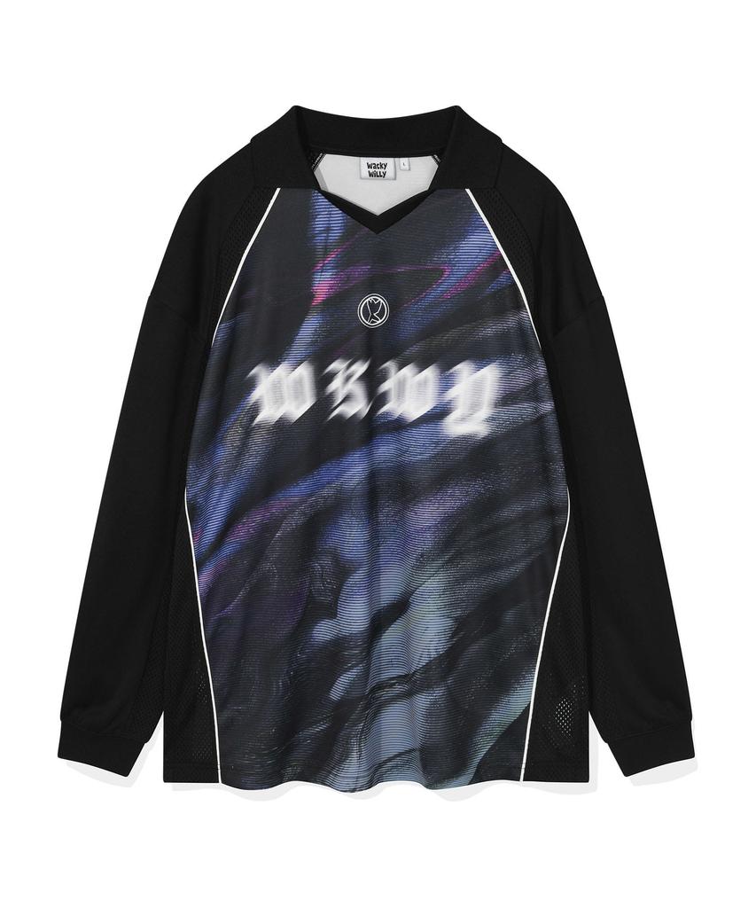 WACKY WILLY Blockcore Jersey T-Shirt Black