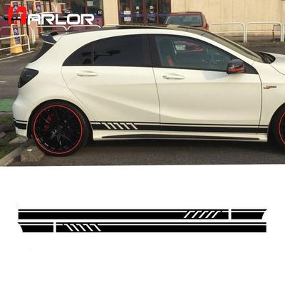 2Pcs/lot Car Waist Side Skirt Stickers Decal Auto Vinyl Wrap For Mercedes Benz AMG A C Class W177 W205 W203 W204 Car Accessories