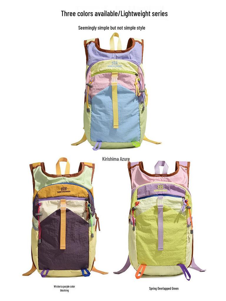 Color Block Waterproof Outdoor Sports & Travel Backpack, Wear-Resistant & Trendy for Camping
