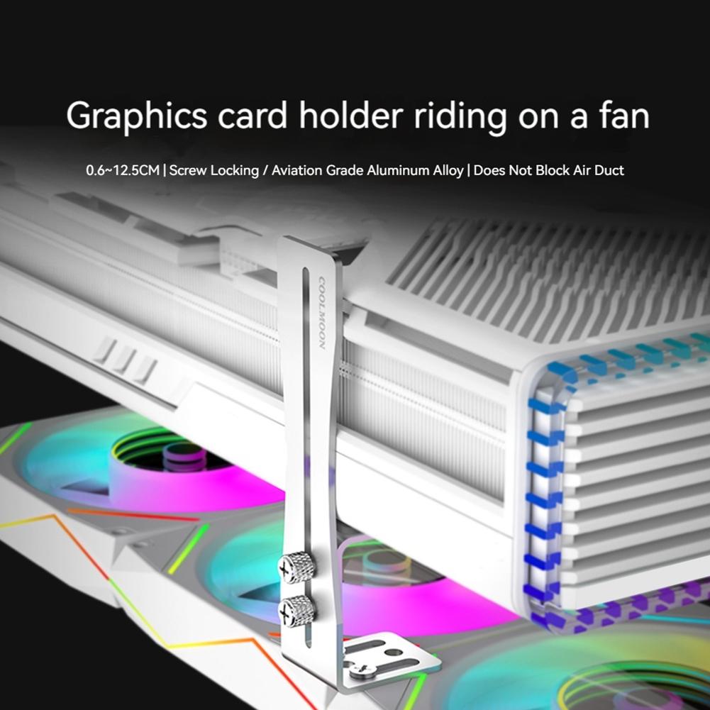 Dator Grafikkortshållare Slitstarkt Litet GPU Fästfäste Rostskyddad Aluminium GPU-uttagshållare för GPU-fläktposition