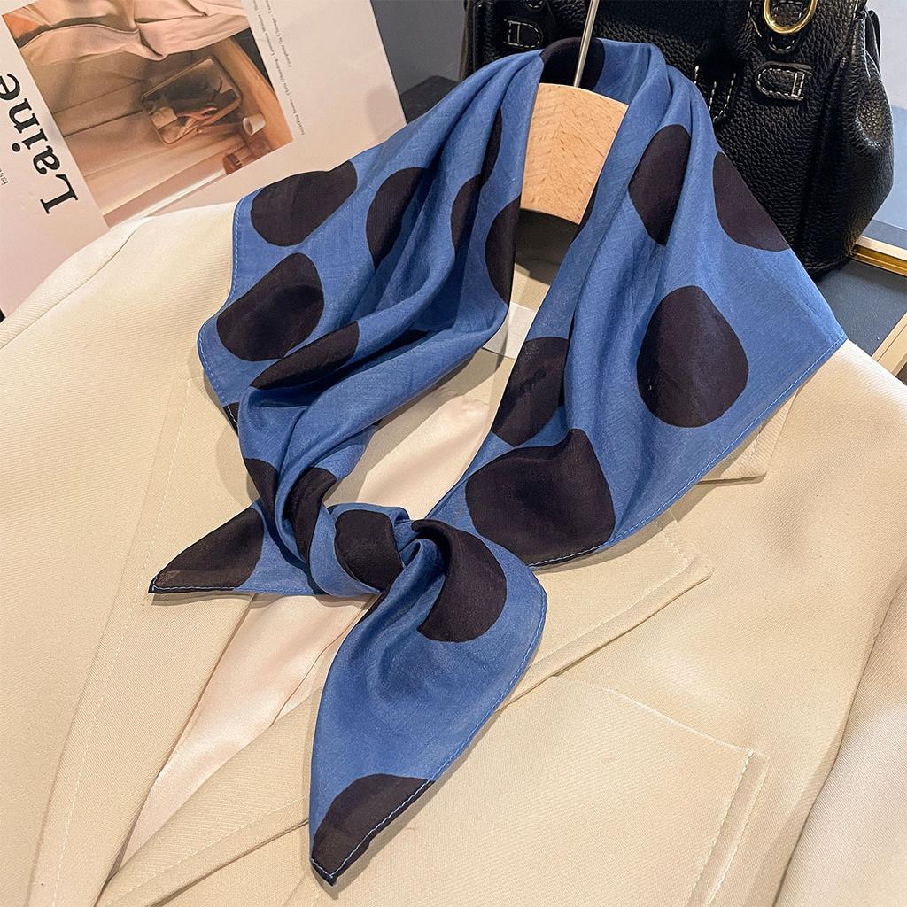 1116 Summer a Variety of Hot-selling Classic Versatile Polka Dot Floral Printing Silk Scarf Thin Sunscreen Silk Cotton Square Scarf
