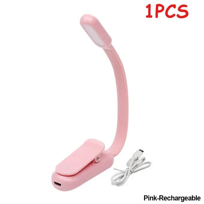 Mini USB Rechargeable Clip On Book Light 3 Level Adjustable Brightness LED Night Lamp For Bedroom Travel Study
