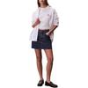 Calvin Klein Loose Fit Round Neck Drop Shoulder Letter Short Sleeve T-Shirt Women Tops 47F801G-YAF