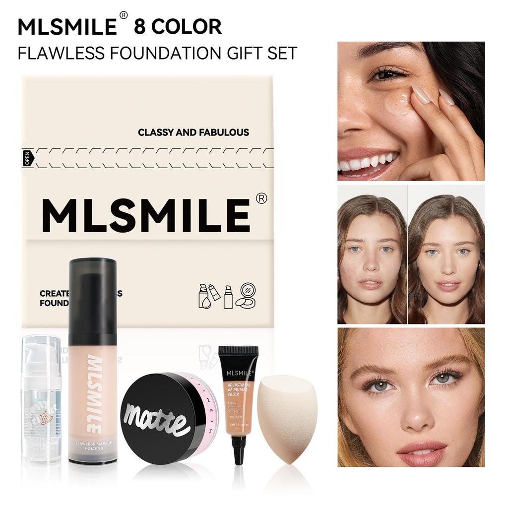 Exclusive 5-Piece Matte Foundation & Loose Powder Beginner Makeup Set