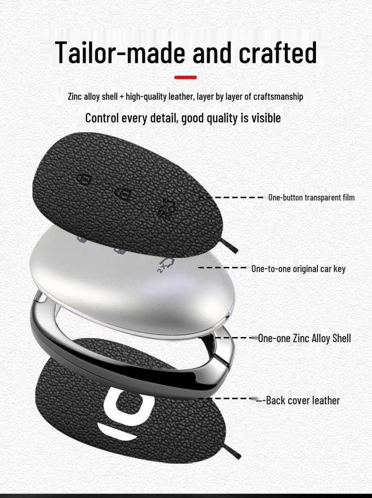 Qiyuan A07 Bluetooth Car Key Case - Stylish Metal Hanging Bag for Men and Women