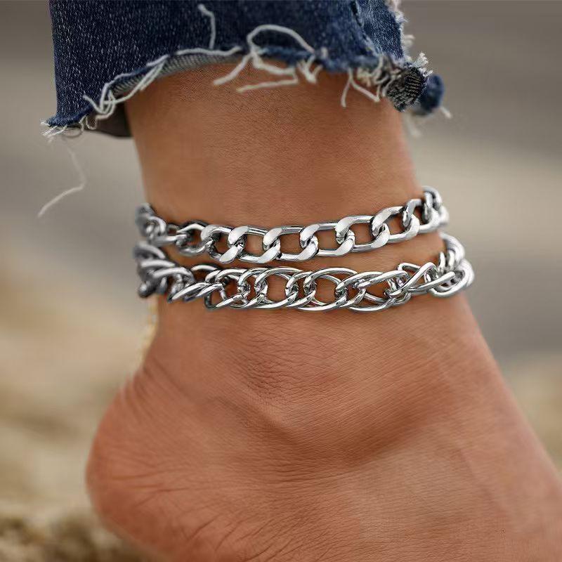 Double Chain Thick Chain Anklaces Are Stylish and Simple Gold Anklets