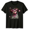 Dog Hearts Sunglasses Bubblegum Dogs Animals Unisexs TShirt Unisexs Tee Graphic Top