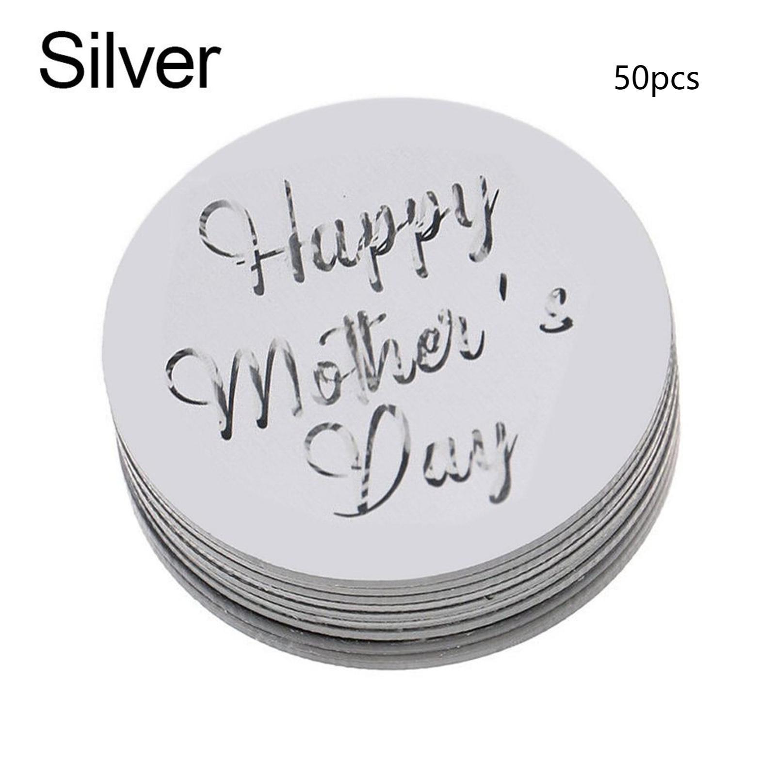 

50 шт. Акриловые украшения для кексов «С Днем матери», украшение на торт, украшение на десерт One Size серебряный