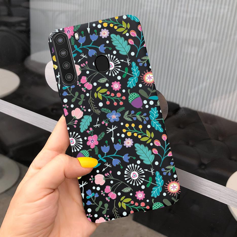 Silicone Phone Case For Samsung Galaxy A21 Case 6.5" Back Cover Coque Soft TPU Fundas Samsung A 21 A21 SM-A215U Protective Shell