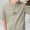 Fila Fusion Workwear American Vintage Letter Print Loose Breathable Short Sleeve T-Shirt Men Tops Feather-Gray T11M423105FGY