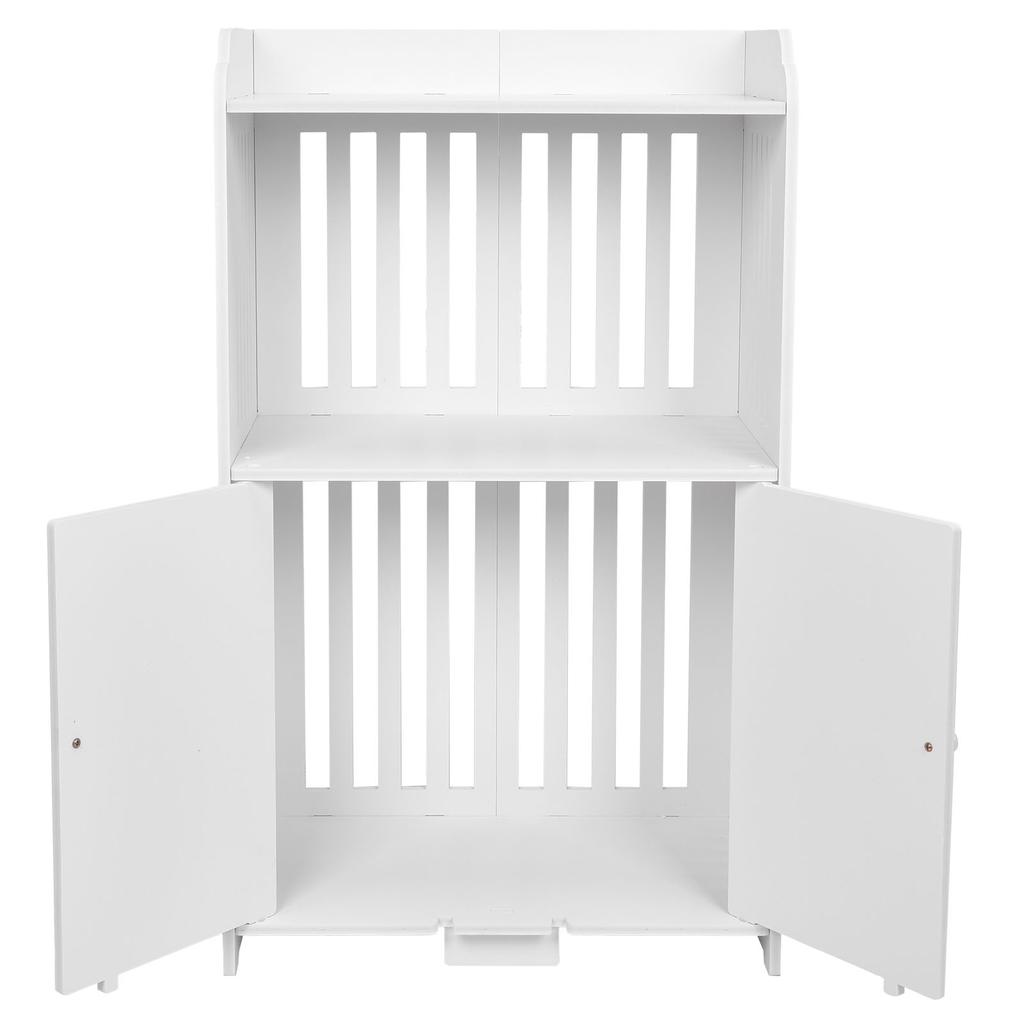Double Door Bathroom Storage Cabinet Freestanding Cupboard Organizer Shelf Unit for Home Kitchen Furniture