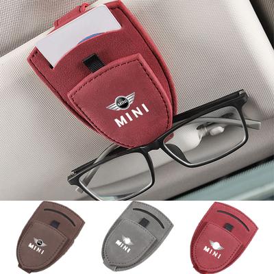 Car Sun Visor Glasses Box Sunglasses Clip Card Ticket Holder For BMW Mini Works Cooper F54 F55 F56 F57 F60 R50 R52 R53 R55 R56