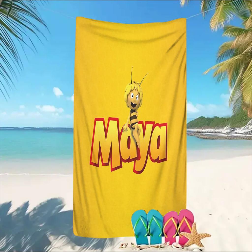 1pz Asciugamano da Spiaggia Maya l'Ape, Asciugamano da Bagno Grande con Stampa di Personaggio Cartone Animato Carino, Morbido Asciugatura Rapida Coperta Estiva