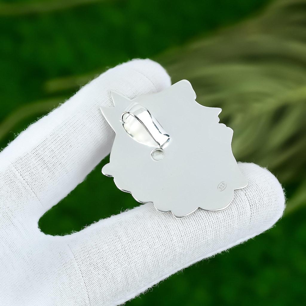 Naturlig Howlit Ädelstenshänge Vit 925 Sterlingsilver Indiska Smycken