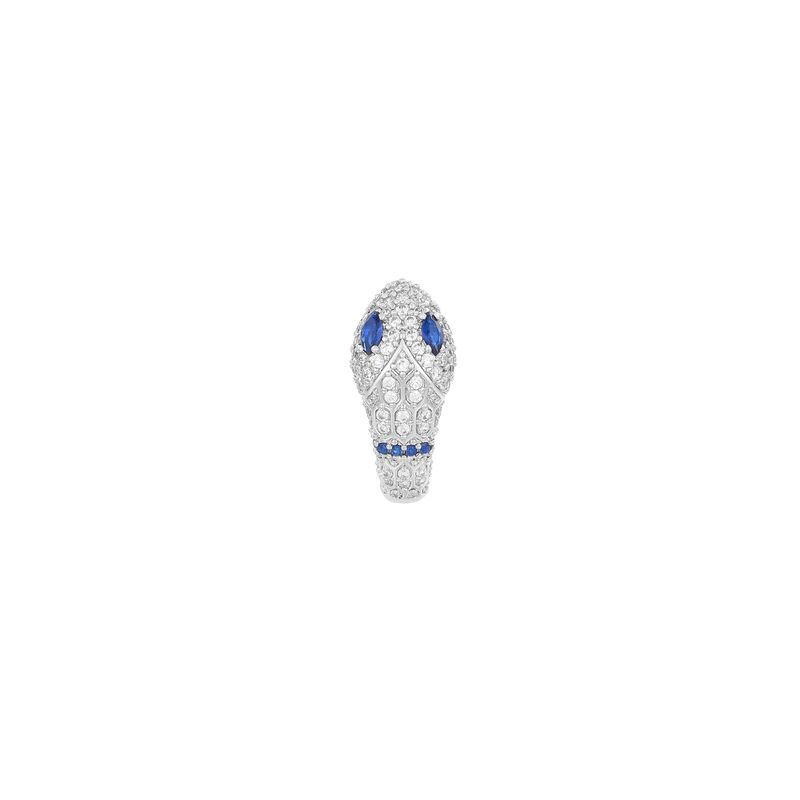 Icegang Snake Series Sterling Silver Needle Blue-Eyed Snake Earrings Fashion Zircon Snake Year Birth Year Delicate Earrings Single Blue-Eyed Diamond Snake Earring